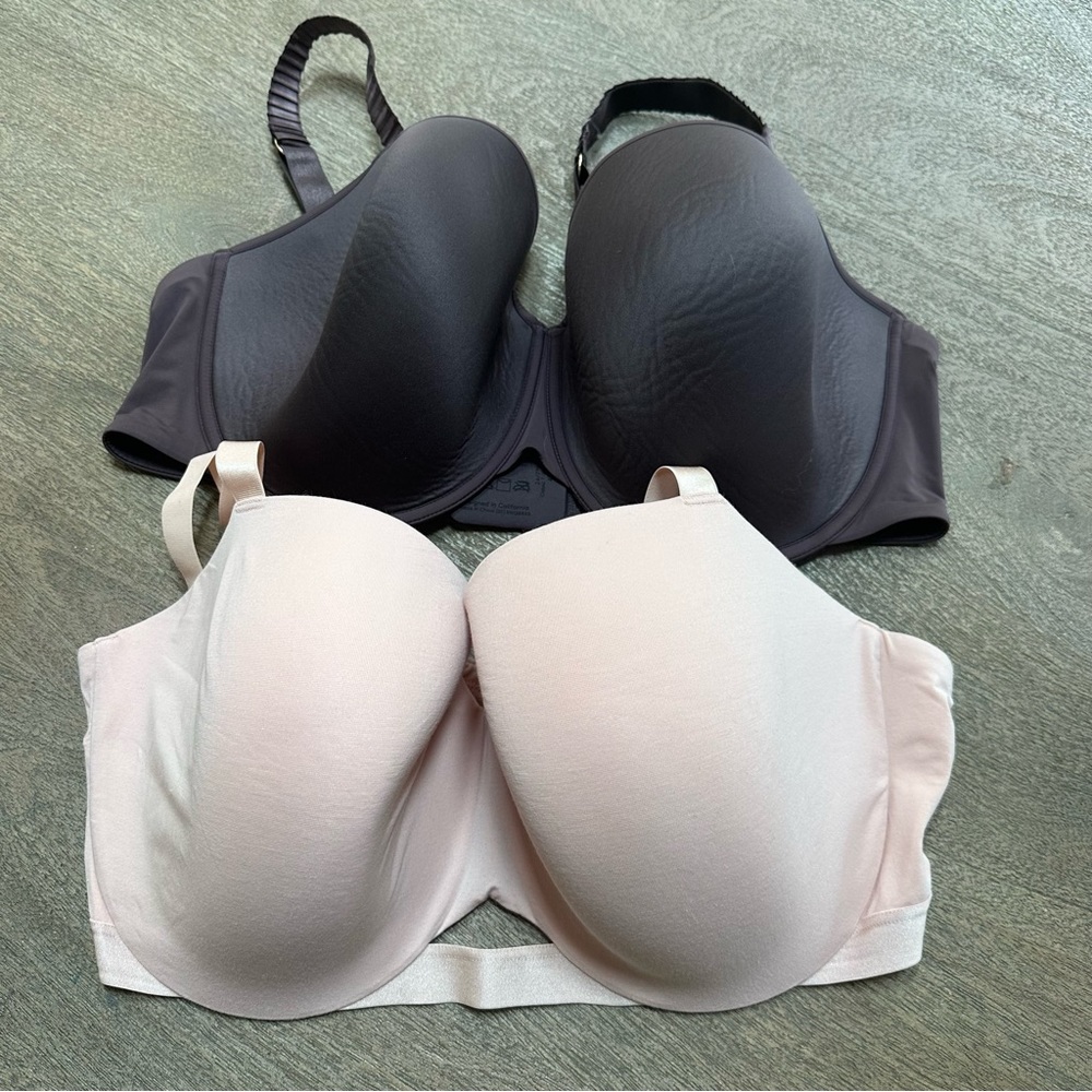 Third Love T-Shirt Bras Purple and Blush Pink  42F